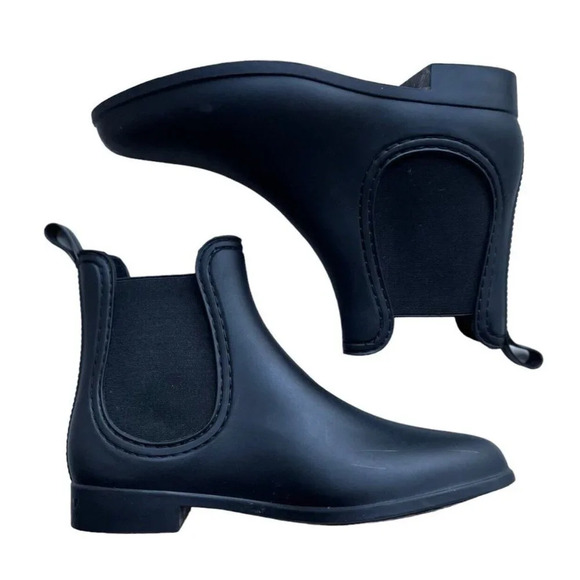 Report Slicker Matte Black Chelsea Rain Boots Size 10/40 Style 581072 Women’s - Picture 5 of 11